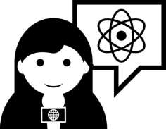 Female Journalist Talking About Science News Sketch Style Svg Vector, Free Vectors File